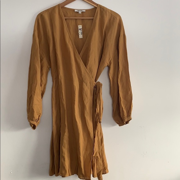 Linen Blend Balloon Sleeve Dress - Picture 2 of 6